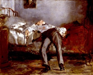 Oil manet,edouard Painting - The Suicide by Manet,Edouard