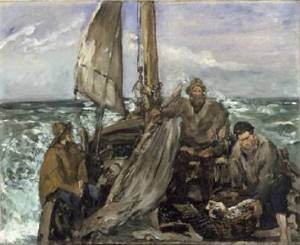 Oil manet,edouard Painting - The Toilers of the Sea 1873 by Manet,Edouard