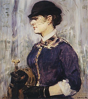 Oil woman Painting - Young Woman in a Round Hat, 1877-1879 by Manet,Edouard