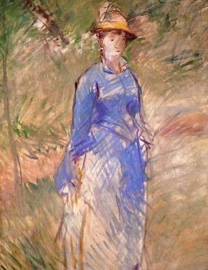 Oil manet,edouard Painting - Young Woman in the Garden 1882 by Manet,Edouard