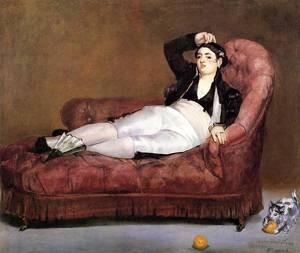 Oil manet,edouard Painting - Young Woman Reclining 186 by Manet,Edouard