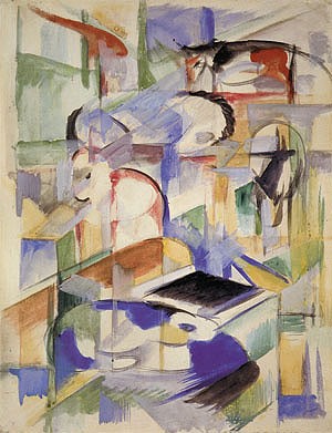 Oil Painting - Composition with Animals, 1913 by Marc,Franz