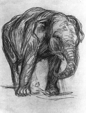 Oil marc,franz Painting - Elephant (Elefant), 1907, by Marc,Franz
