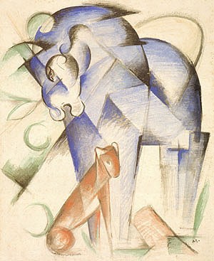 Oil marc,franz Painting - Horse Dog, 1913 by Marc,Franz