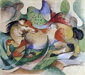 Oil marc,franz Painting - Leaping Horse, 1913 by Marc,Franz
