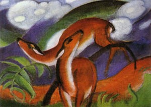 Oil red Painting - Red Deer II, 1912 by Marc,Franz