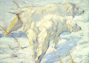 Oil marc,franz Painting - Siberian Dogs in the Snow, 1909-1910 by Marc,Franz