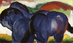 Oil blue Painting - Small Blue Horses, 1911 by Marc,Franz