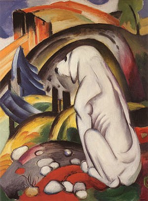 Oil marc,franz Painting - The Dog before the World, 1912 by Marc,Franz