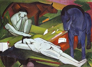 Oil the Painting - The Shepherds, 1912 by Marc,Franz