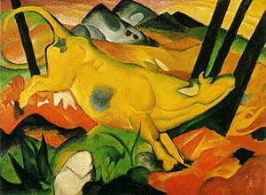 Oil marc,franz Painting - The Yellow Cow    1911 by Marc,Franz