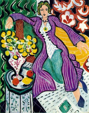 Oil matisse henri Painting - femme au manteau violet by Matisse Henri