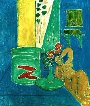 Oil Painting - Goldfish and Sculpture 1912 by Matisse Henri