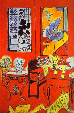 Oil red Painting - Large Red Interior by Matisse Henri