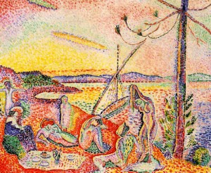 Oil matisse henri Painting - Luxe, Calme, et Volupte, 1904-05 by Matisse Henri