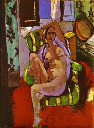 Oil Nude Painting - Nude Sitting in an Armchair 1926 by Matisse Henri