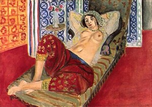 Oil red Painting - odalisque with red culottes, 1921 by Matisse Henri