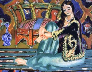 Oil matisse henri Painting - Oriental Woman Seated On The Floor(Odalisque)1928 by Matisse Henri