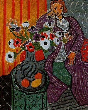 Oil matisse henri Painting - Robe violette et Anemones    1937 by Matisse Henri