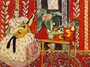 Oil matisse henri Painting - The Lute  1943 by Matisse Henri