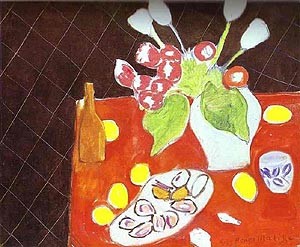 Oil matisse henri Painting - Tulips and Oysters on Black Background by Matisse Henri