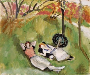 Oil landscape Painting - Two Figures Reclining in a Landscape 1921 by Matisse Henri