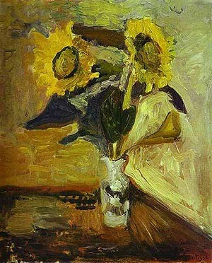 Oil sunflowers Painting - Vase of Sunflowers 1898 by Matisse Henri