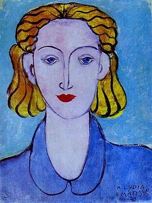 Oil woman Painting - Young Woman in a Blue Blouse by Matisse Henri