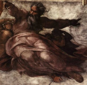  Photograph - Creation of the Sun and Moon by Michelangelo