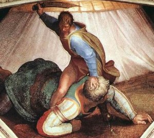  Photograph - David and Goliath by Michelangelo