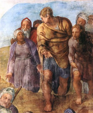 Oil michelangelo Painting - Martyrdom of St Peter (detail2) by Michelangelo