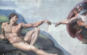 Oil michelangelo Painting - The Creation of Adam , 1508-12 by Michelangelo