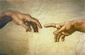 Oil michelangelo Painting - The Creation of Adam (detail) by Michelangelo