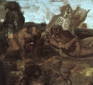  Photograph - The Last Judgement, detail of the Resurrection of the Dead, 1536-41 by Michelangelo