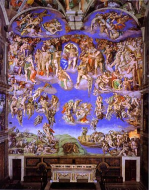 Oil the Painting - The Last Judgment. 1534-1541 by Michelangelo