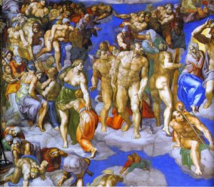 Oil Painting - The Last Judgment(details 2) by Michelangelo
