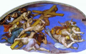 Oil michelangelo Painting - The Last Judgment(details 3) by Michelangelo
