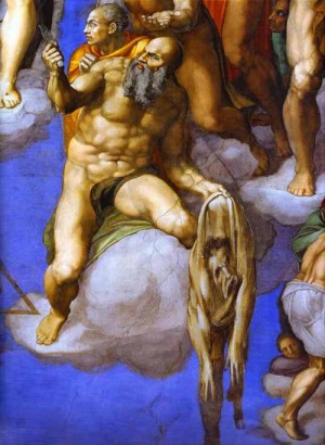 Oil michelangelo Painting - The Last Judgment(details 6) by Michelangelo