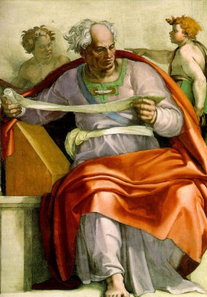 Oil michelangelo Painting - The Prophet Joel by Michelangelo
