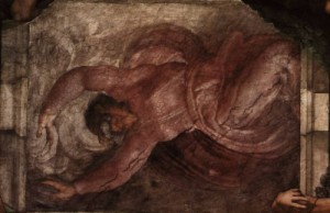 Oil michelangelo Painting - The Separation of Light from the Darkness by Michelangelo