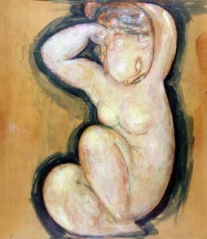 Oil modigliani, amedeo Painting - Caryatid 1913 by Modigliani, Amedeo