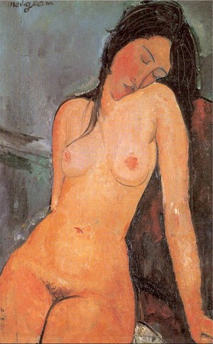 Oil Nude Painting - Female Nude   1916 by Modigliani, Amedeo