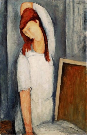 Oil modigliani, amedeo Painting - Jeanne Hbuterne, Left Arm Behind her Head    1919 by Modigliani, Amedeo
