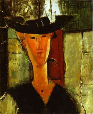 Oil portrait Painting - Madam Pompadour (Portrait of Beatrice Hastings). 1915 by Modigliani, Amedeo