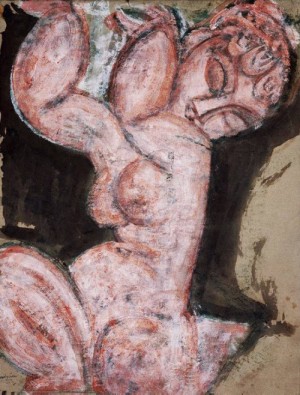 Oil modigliani, amedeo Painting - Nude  Caryatid    1913 by Modigliani, Amedeo