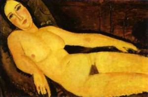 Oil modigliani, amedeo Painting - Nude on a Divan. 1918 by Modigliani, Amedeo