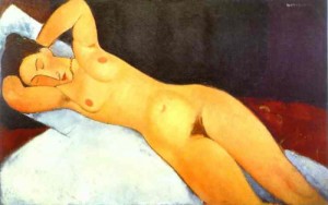 Oil modigliani, amedeo Painting - Nude with Necklace. 1917 by Modigliani, Amedeo