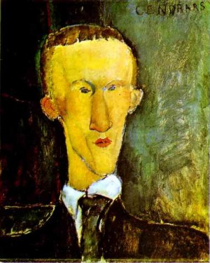 Oil portrait Painting - Portrait of Blaise Cendrars. 1918 by Modigliani, Amedeo