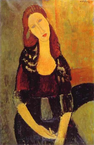 Oil modigliani, amedeo Painting - Portrait of Jeanne Hébuterne (1898 -1920), 1918 by Modigliani, Amedeo