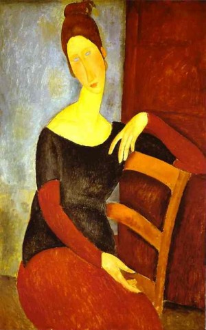 Oil modigliani, amedeo Painting - Portrait of Jeanne Hébuterne (1898 -1920) by Modigliani, Amedeo